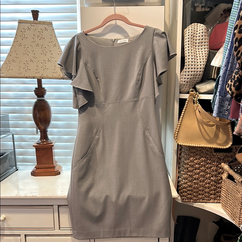 Calvin Klein Gray Midi Dress